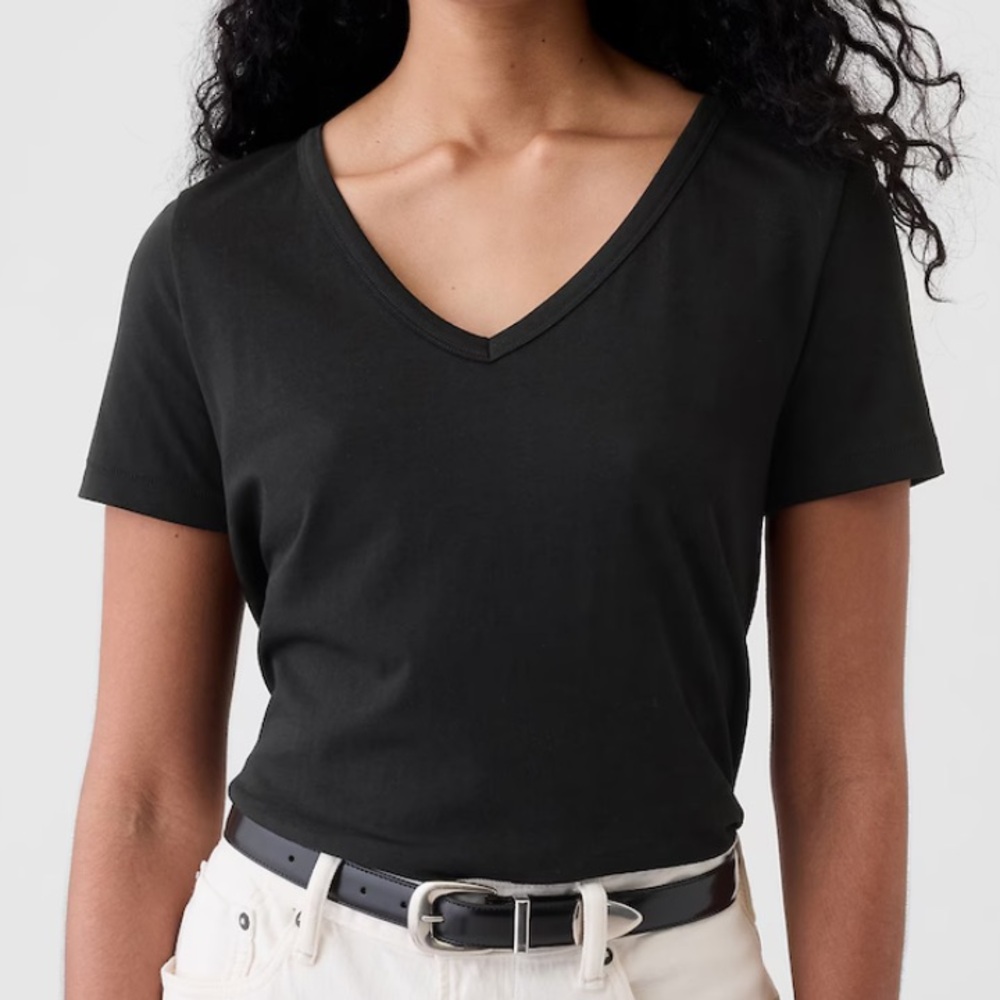 Like 🆕 Gap organic cotton essential v-neck black short sleeve t-shirt